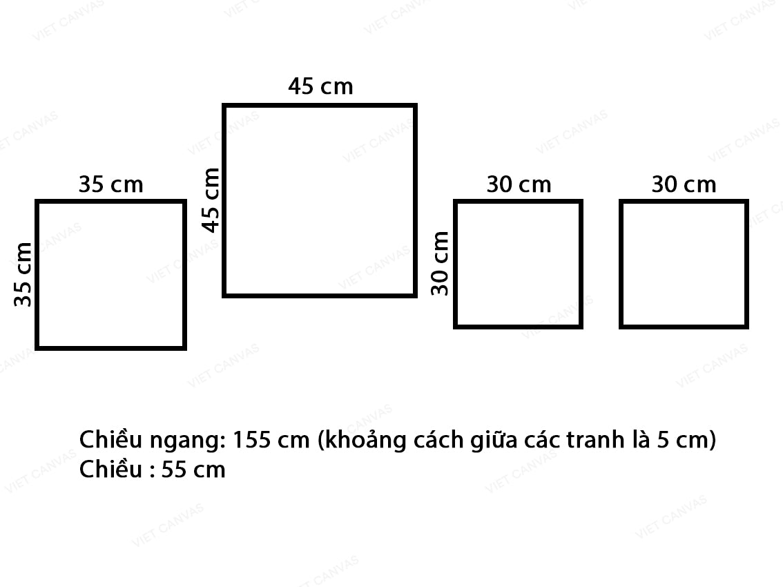 Bộ 4 Tranh Chim, Sóc Và Cáo - VW872.2