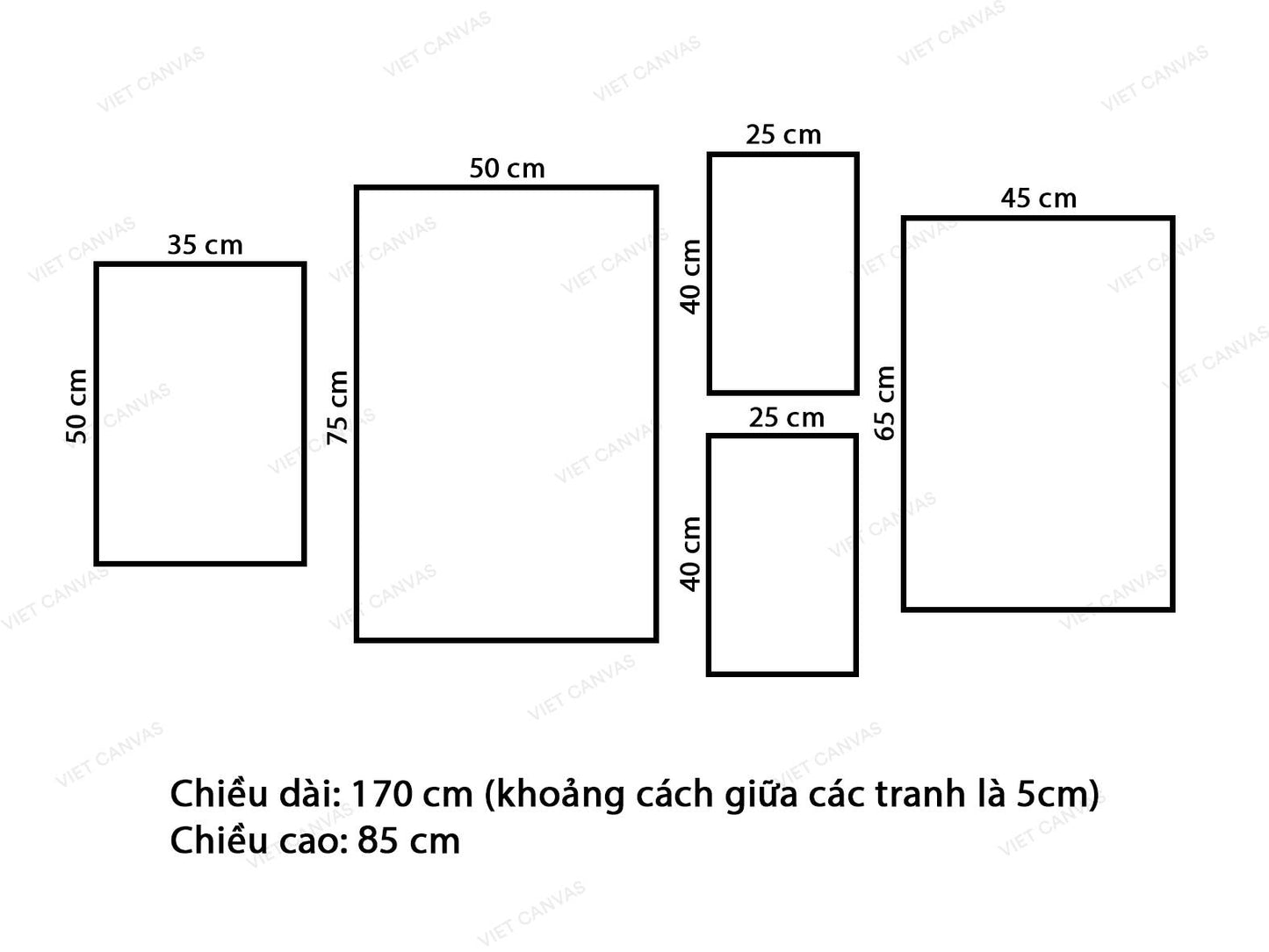 Bộ 5 Tranh Bầu Trời Thiên Nhiên Màu Xanh - VZ018.3