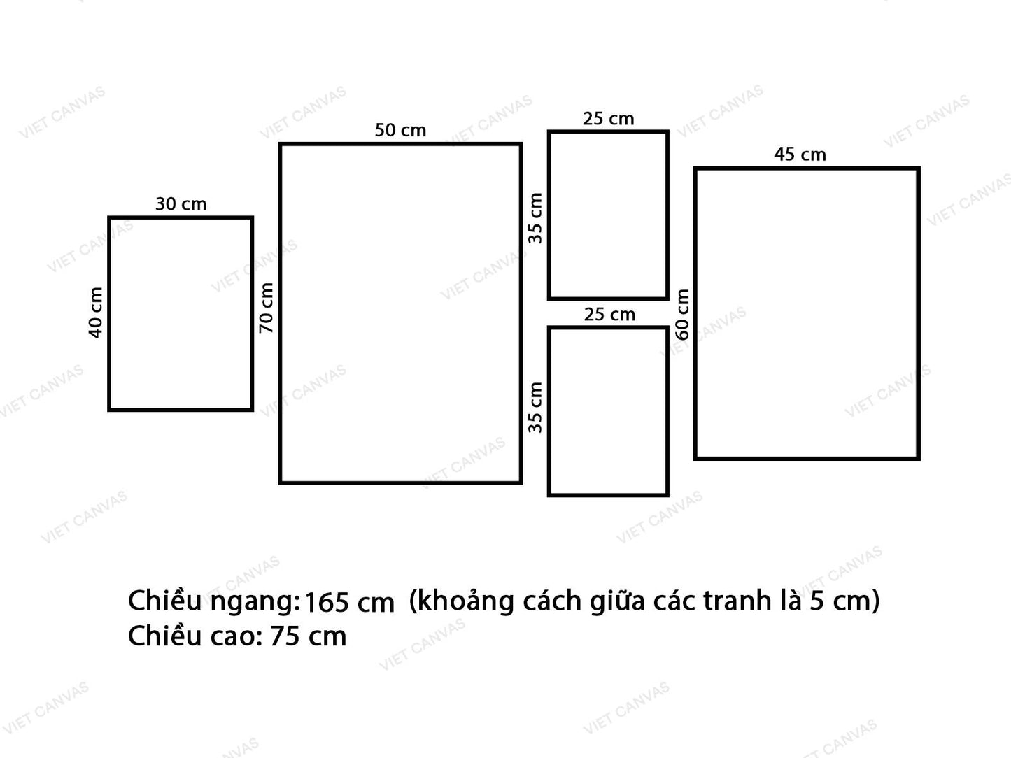 Bộ 5 Tranh Chậu Cây, Lá Chuối, Mái Ngói, Bãi Biển Và Quotes - VZ035.2