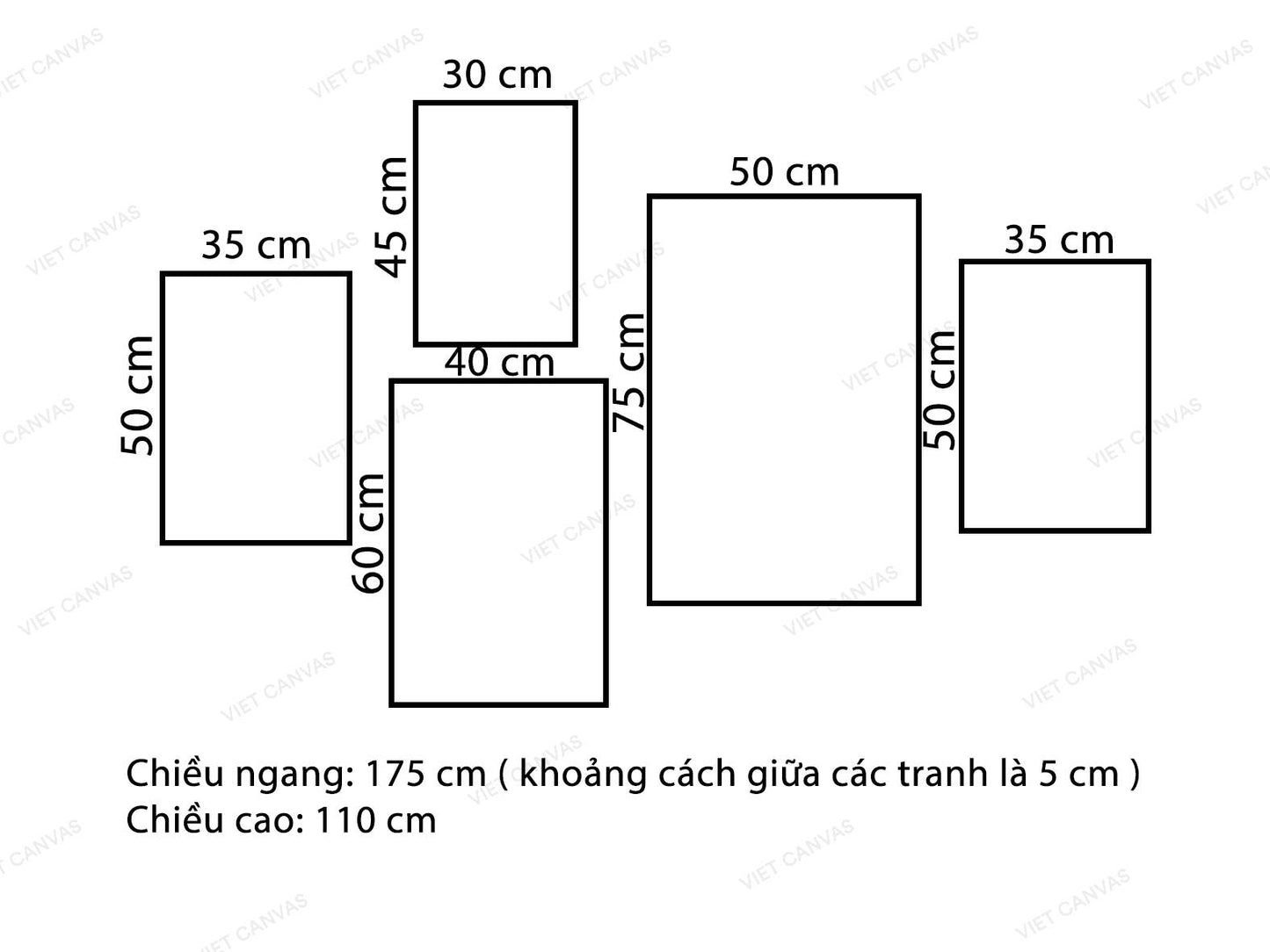 Bộ 5 Tranh Hươu, Cô Gái, Chiếc Thuyền Và Quotes - VZ023.2