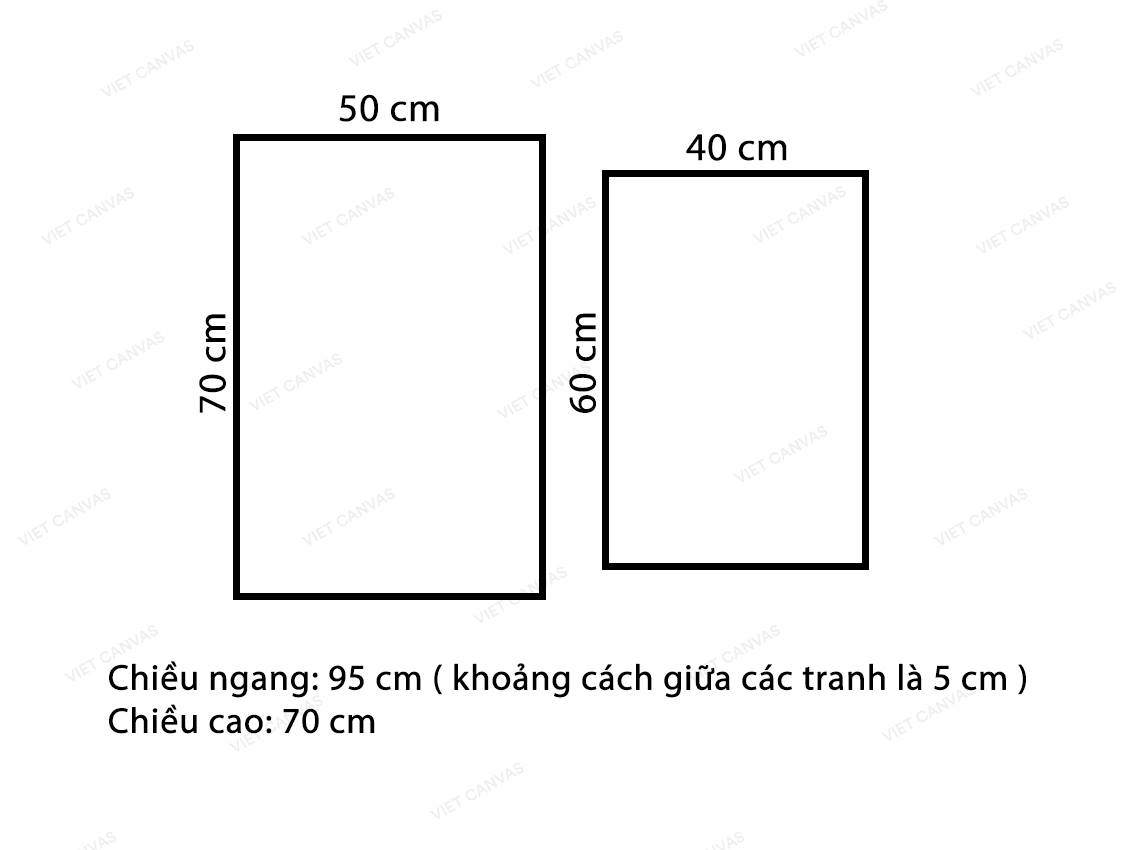 Bộ 2 Tranh Rừng Núi Và Cầu Trên Sông - VK626.1