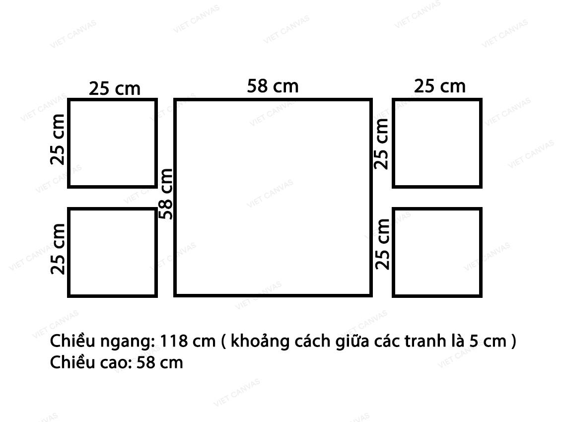 Bộ 5 Tranh Hoa Lavender Toả Hương Sắc - VZ001.5