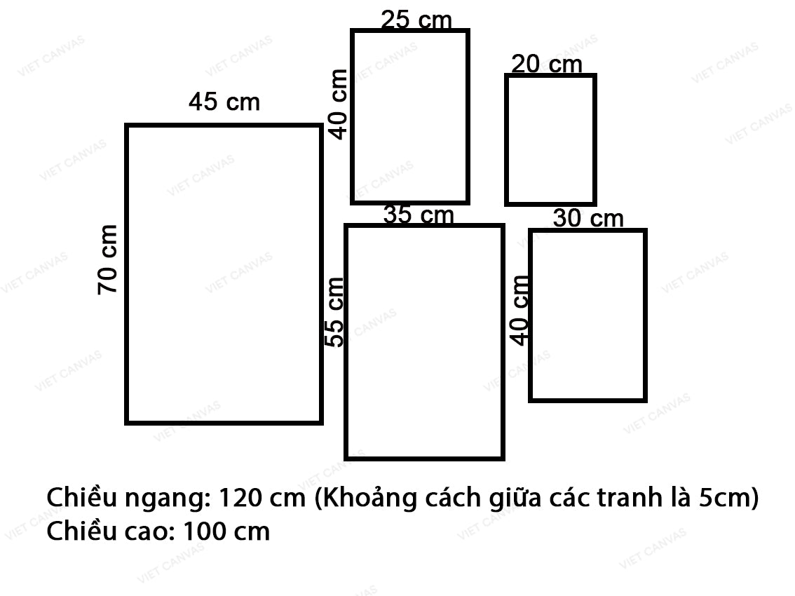 Bộ 5 Tranh Chiếc Thuyền, Lá Cây Và DreamCatcher - VX052