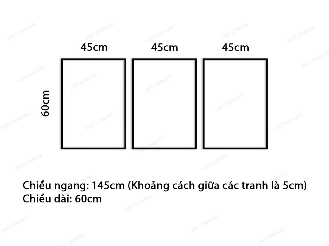 Bộ 3 Tranh Chiếc Lá Vàng Kim - VW196