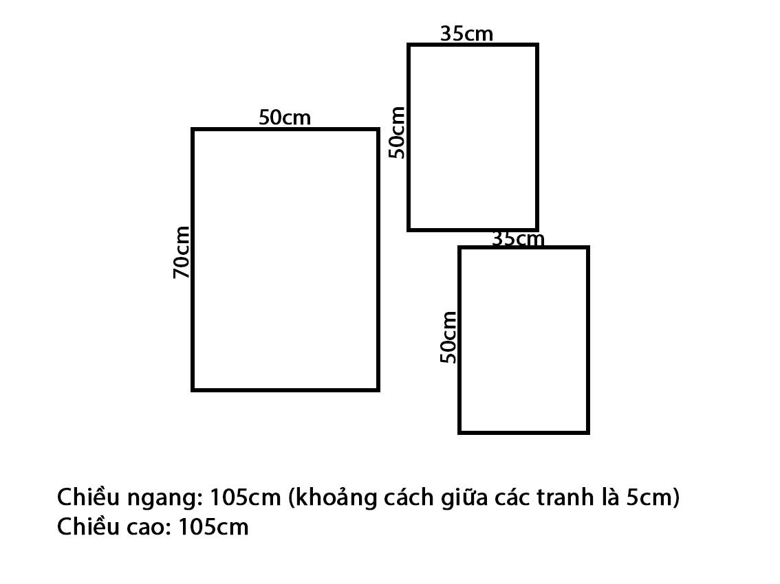 Bộ 3 Tranh Vườn Hoa Và Quotes - VV043.2