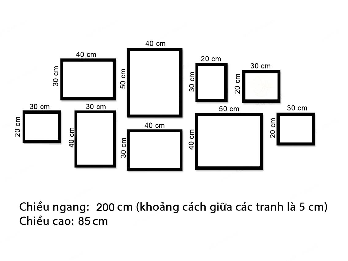 Bộ 9 Tranh Hươu, Ngọn Đồi, Núi, Lá Cây Và Quotes - VZ466