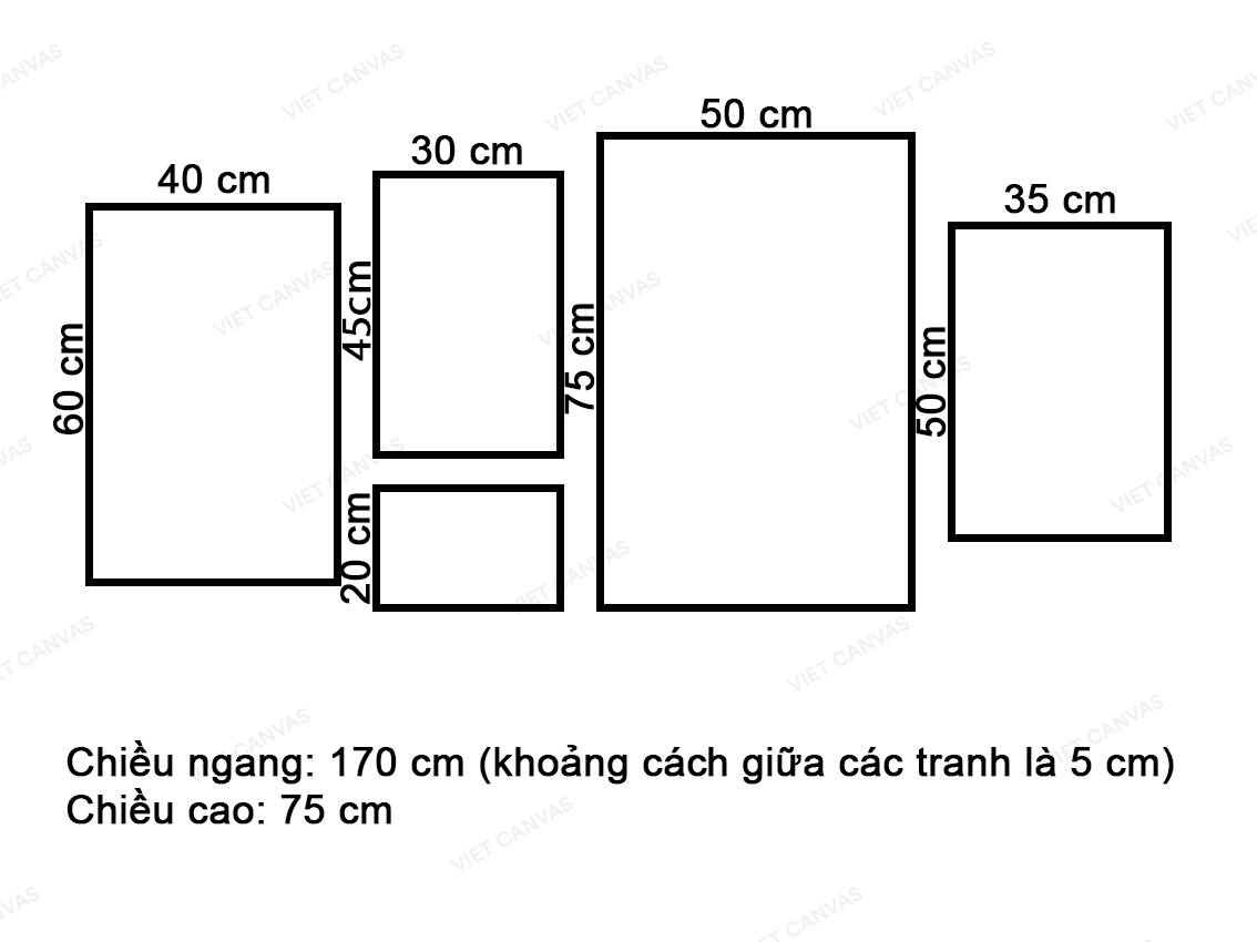 Bộ 5 Tranh Chú Hươu Và Hoa Lá - VY030.1