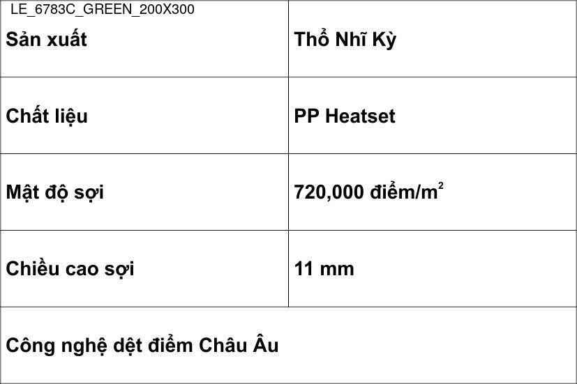 Thảm Sợi Ngắn - LE_6783C_GR_200X300