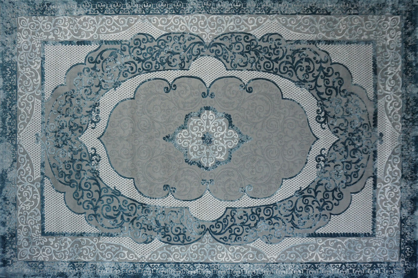 Thảm Sợi Ngắn - LE_7526A_LGREY_SHRINK_BLUE_200X290