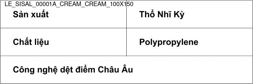 Thảm Sợi Ngắn - LE_SISAL_00001A_CR_CR_100X150