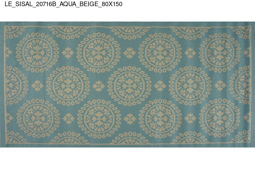 Thảm Sợi Ngắn - LE_SISAL_20716B_AQUA_BE_80X150