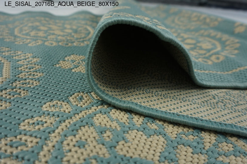 Thảm Sợi Ngắn - LE_SISAL_20716B_AQUA_BE_80X150