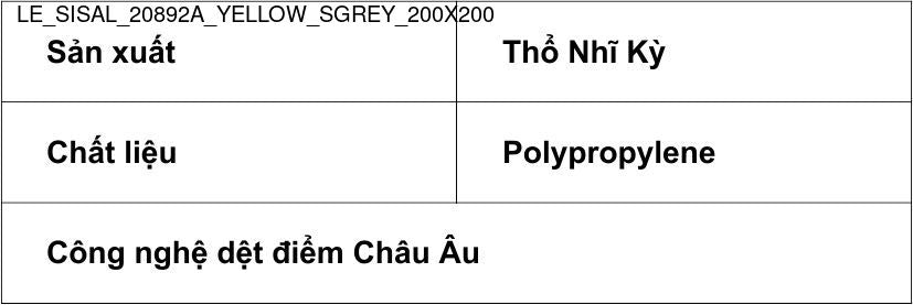 Thảm Sợi Ngắn - LE_SISAL_20892A_YL_SGREY_200X200