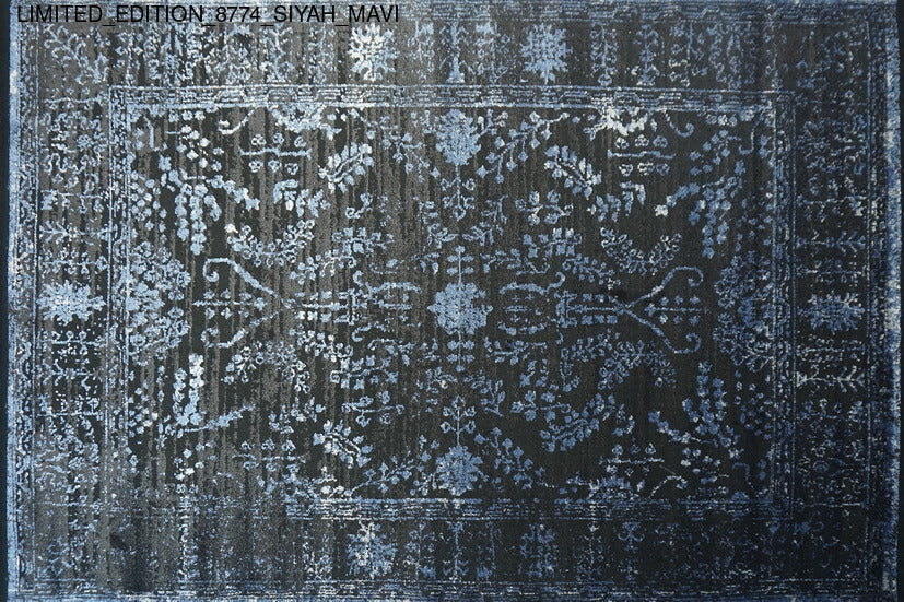 Thảm Lông Ngắn Cao Cấp - LIMITED_EDITION_8774_SIYAH_MAVI