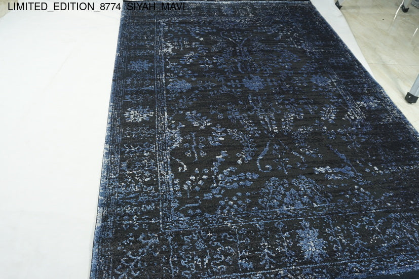 Thảm Lông Ngắn Cao Cấp - LIMITED_EDITION_8774_SIYAH_MAVI