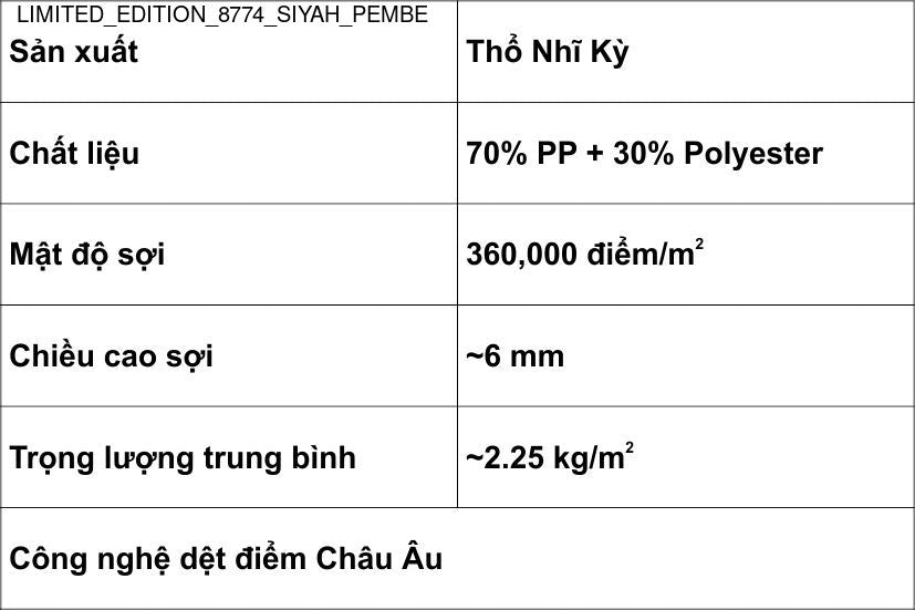 Thảm Sợi Ngắn - LIMITED_EDITION_8774_SIYAH_PEMBE