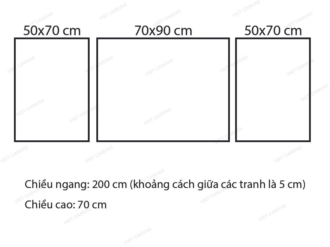 Bộ 3 Tranh Vườn Hoa Nghệ Thuật Van Gogh - VG050