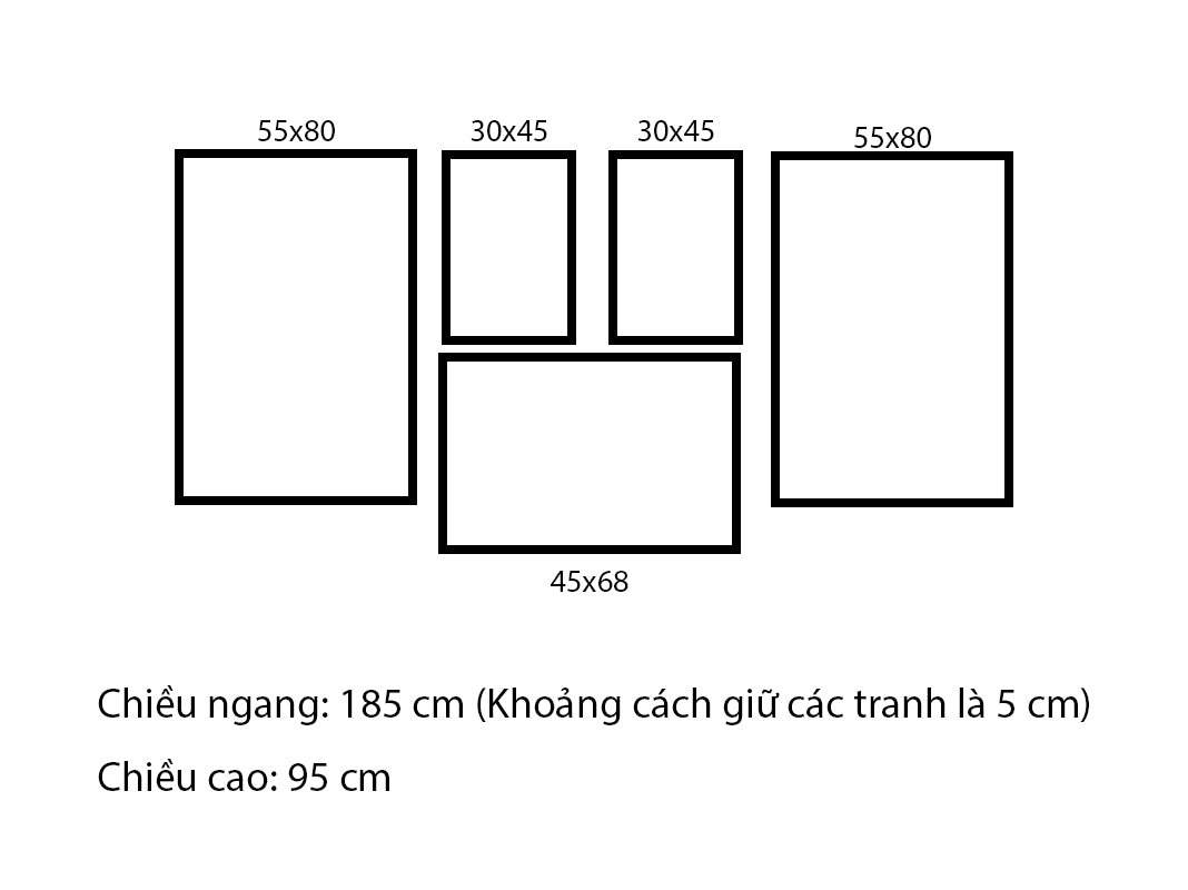 Bộ 5 Tranh Nghệ Thuật Van Gogh - VG034