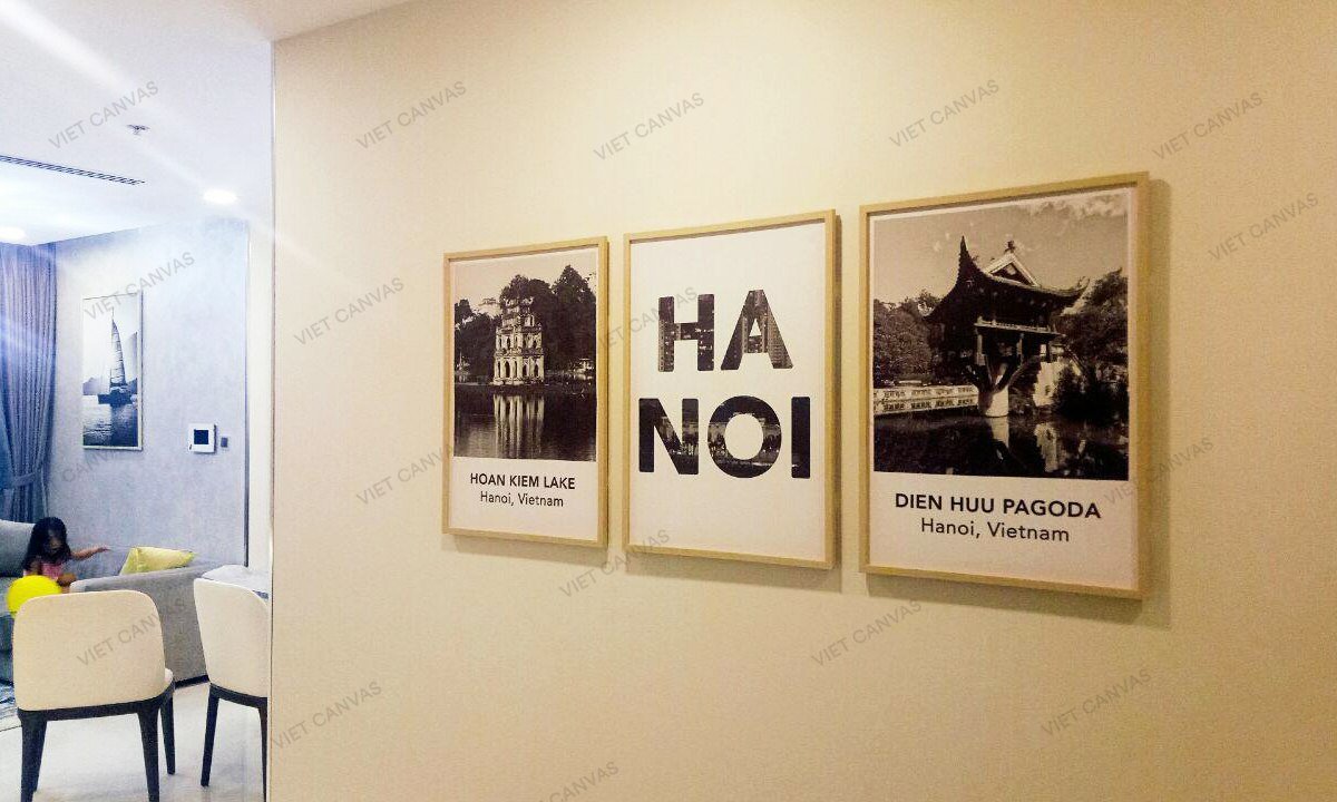 Bộ 3 Chùa Một Cột, Hồ Hoàn Kiếm Và Quotes Hà Nội - HD294