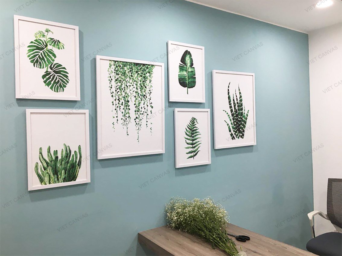 Bộ 6 Tranh Lá Cây Xanh - HD057