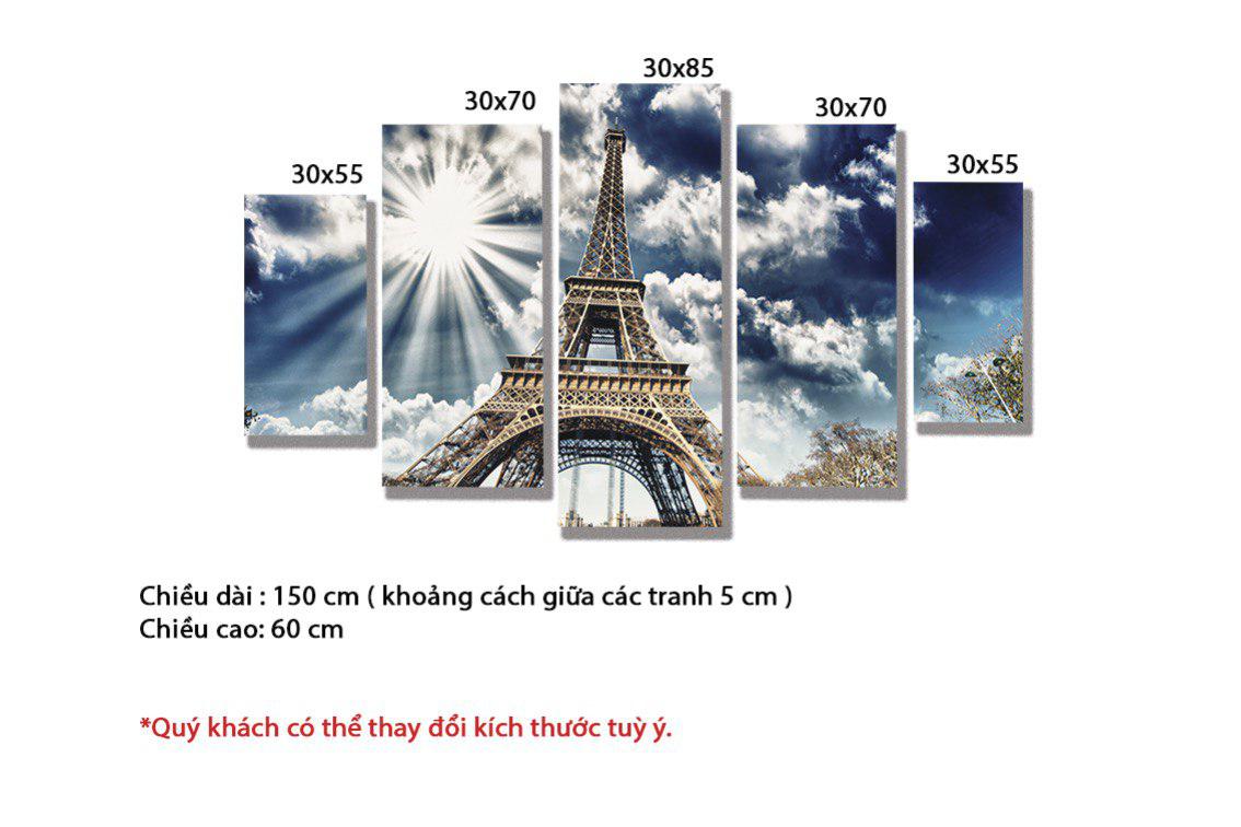 Bộ 5 Tranh Bầu Trời Paris - HD313
