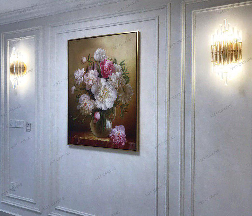 Tranh Lọ Hoa Mẫu Đơn Nhẹ Nhàng - HD648