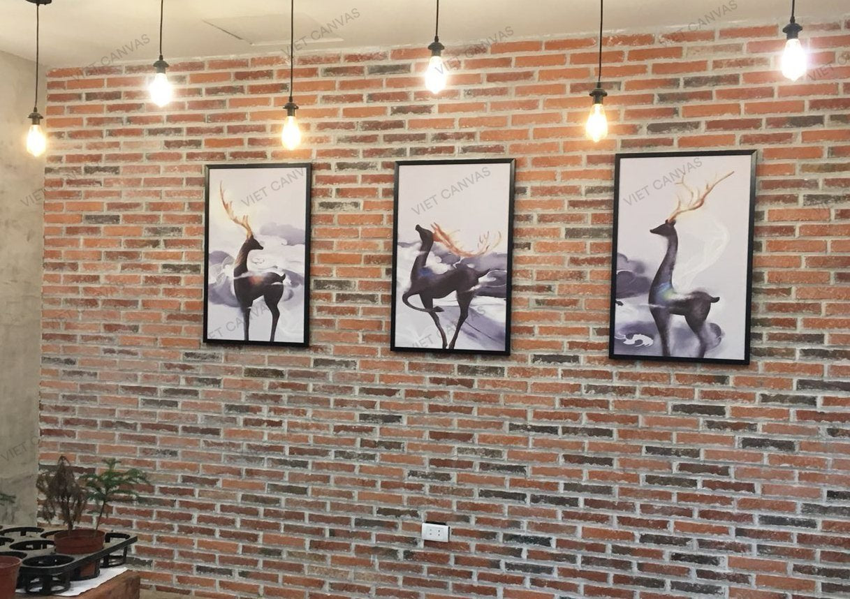 Bộ 3 Tranh Hươu Thần Uy Quyền - HD334