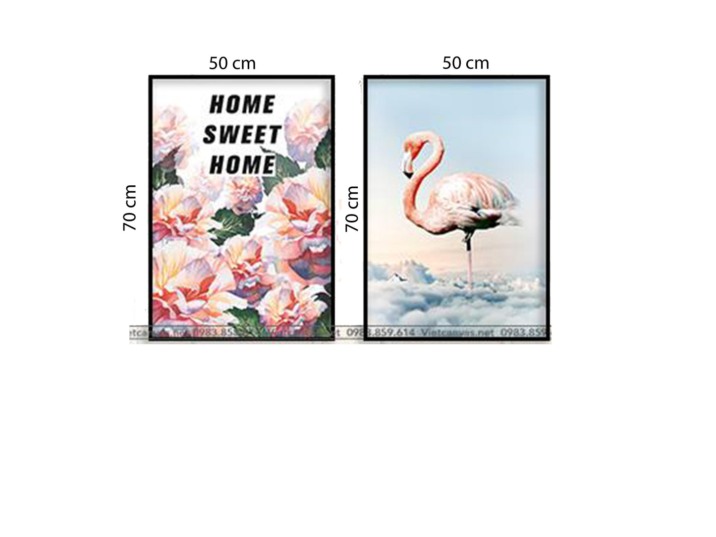 Bộ 2 Tranh Hoa Và Hồng Hạc - HD410