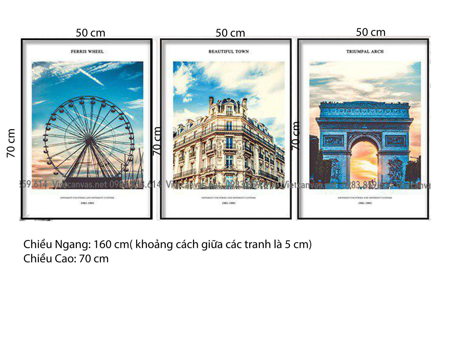 Bộ 3 Tranh Bầu Trời Trên Những Kỳ Quan Thế Giới - HD436