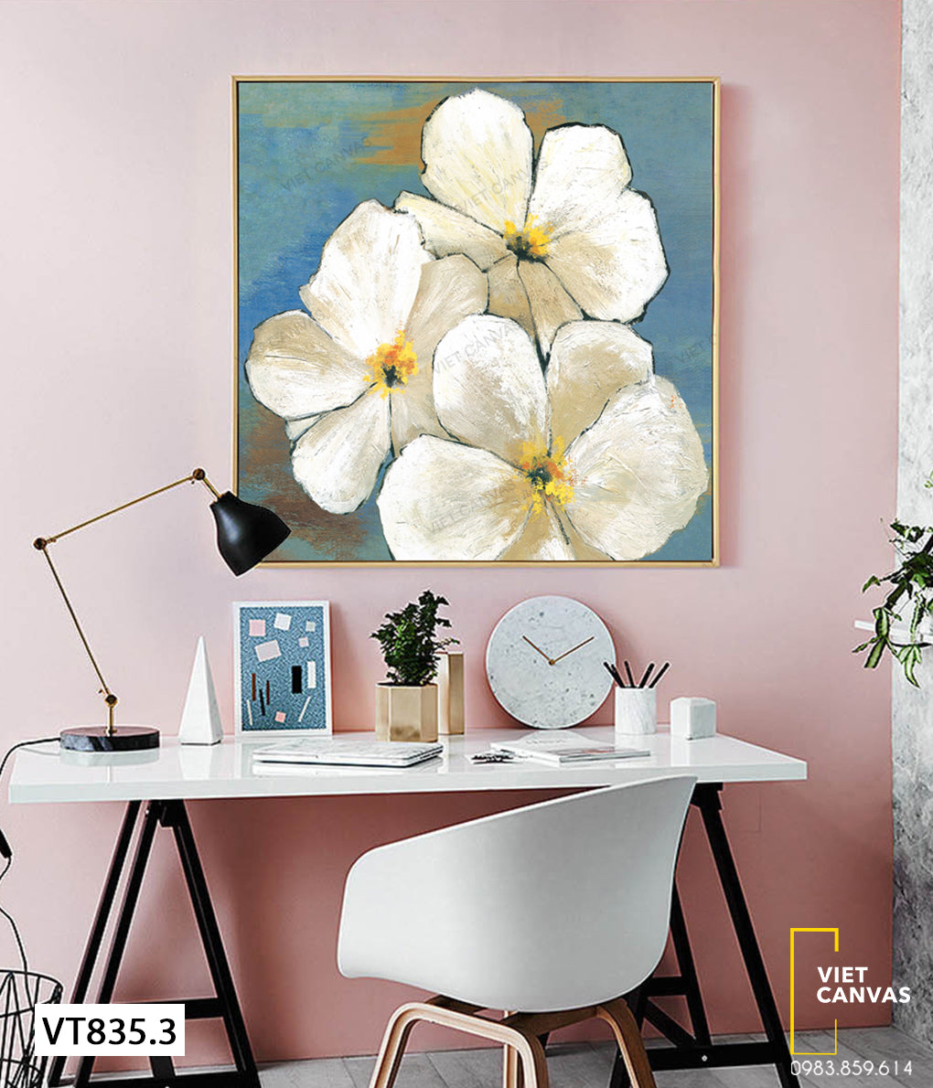 Tranh Hoa Trắng Nhụy Vàng - VT835.3
