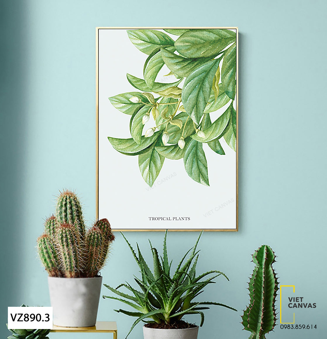 Tranh Lá Cây Xanh Nhẹ Nhàng - VZ890.3