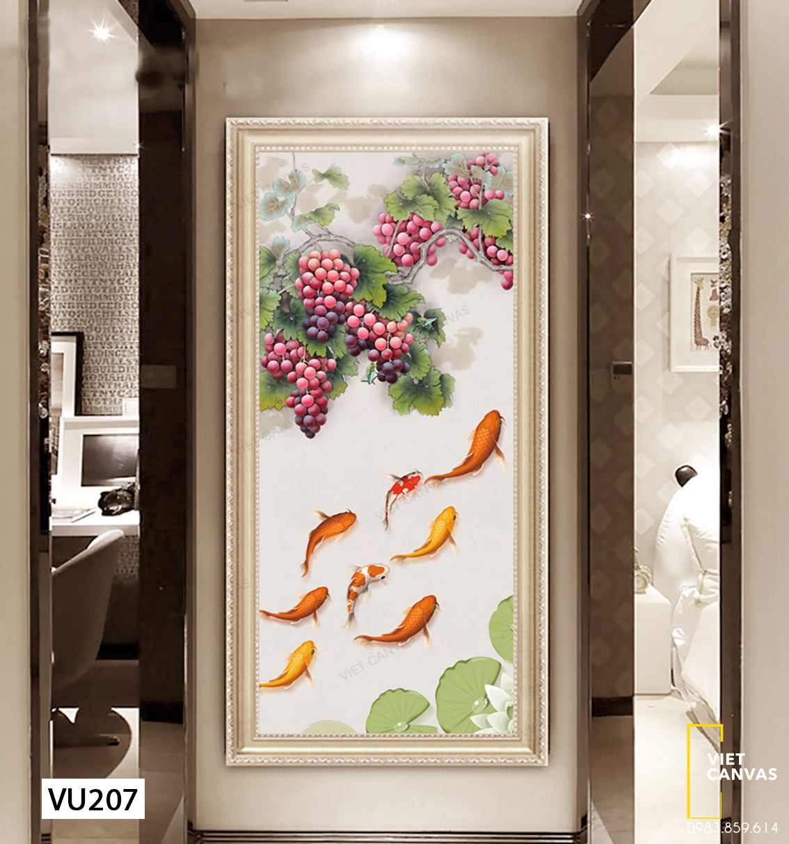 Tranh Nho Và Đàn Cá - VU207