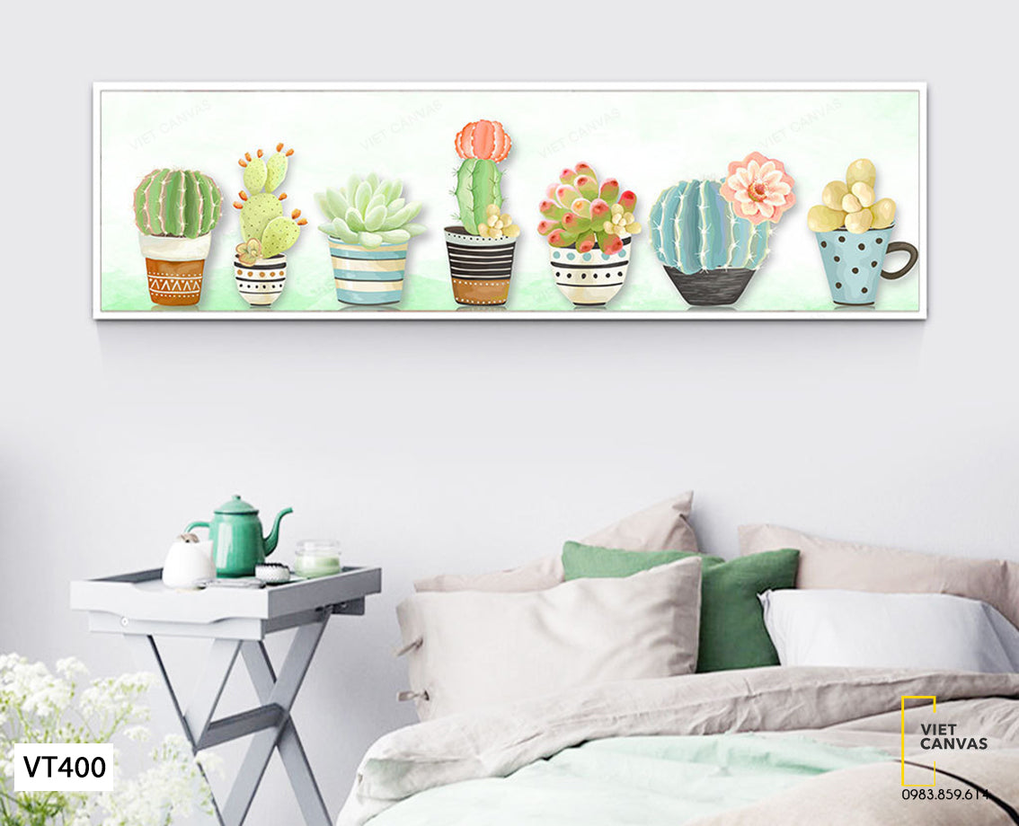 Tranh Những Chậu Xương Rồng Và Sen Đá - VT400