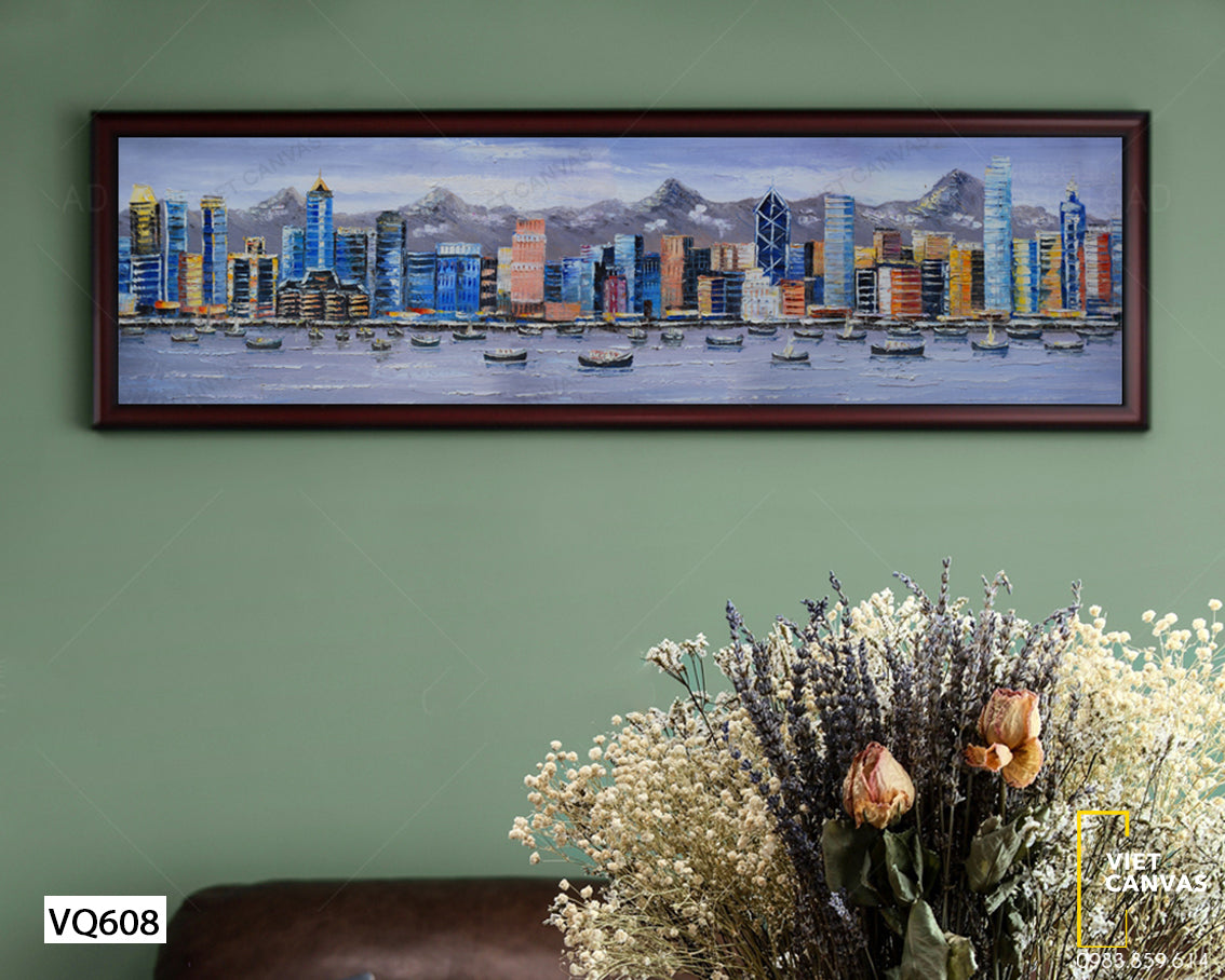 Tranh Thành Phố Ven Sông - VQ608