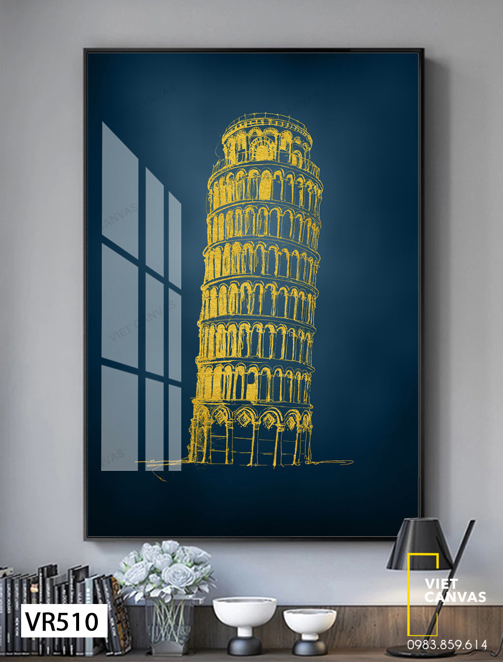Tranh Tháp Nghiêng - VR510