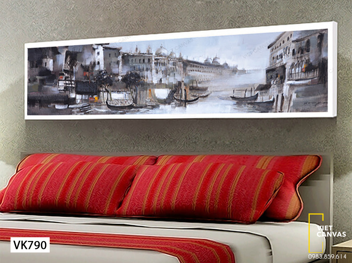 Tranh Thị Trấn Và Thuyền - VK790