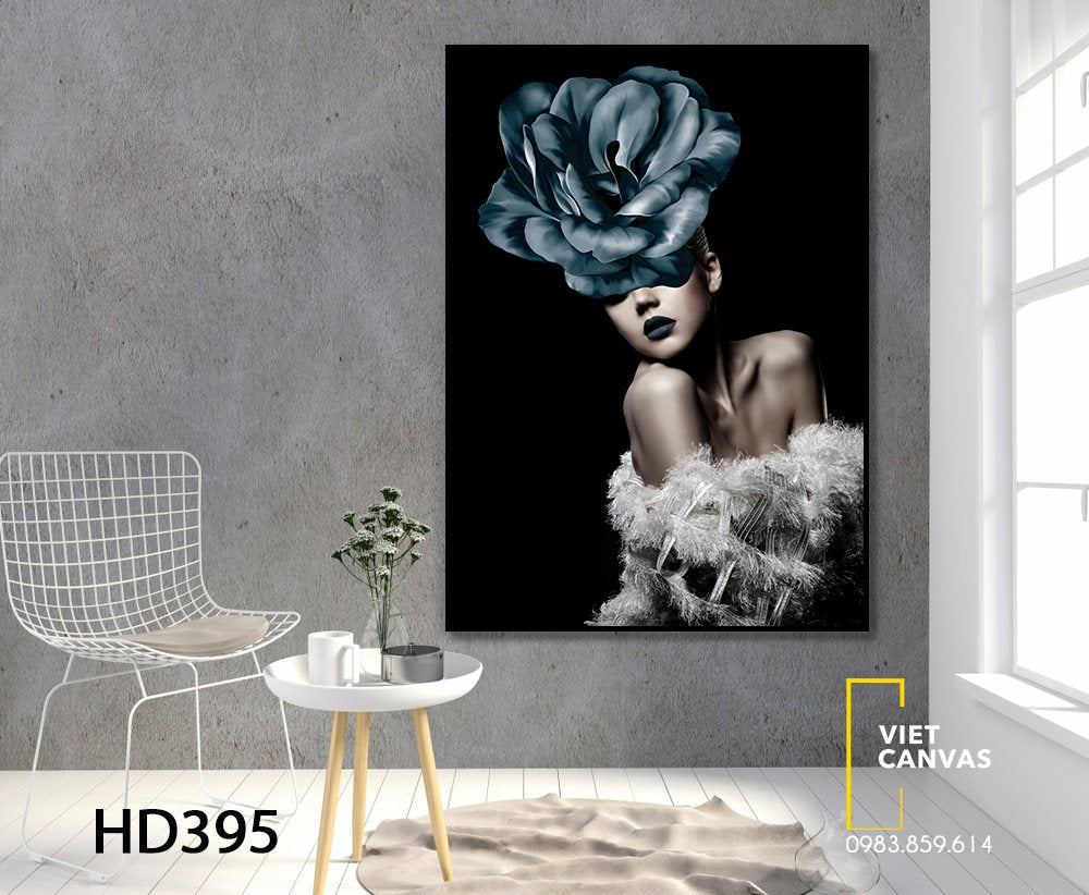 Tranh Vẻ Đẹp Hoa Và Cô Gái - HD395