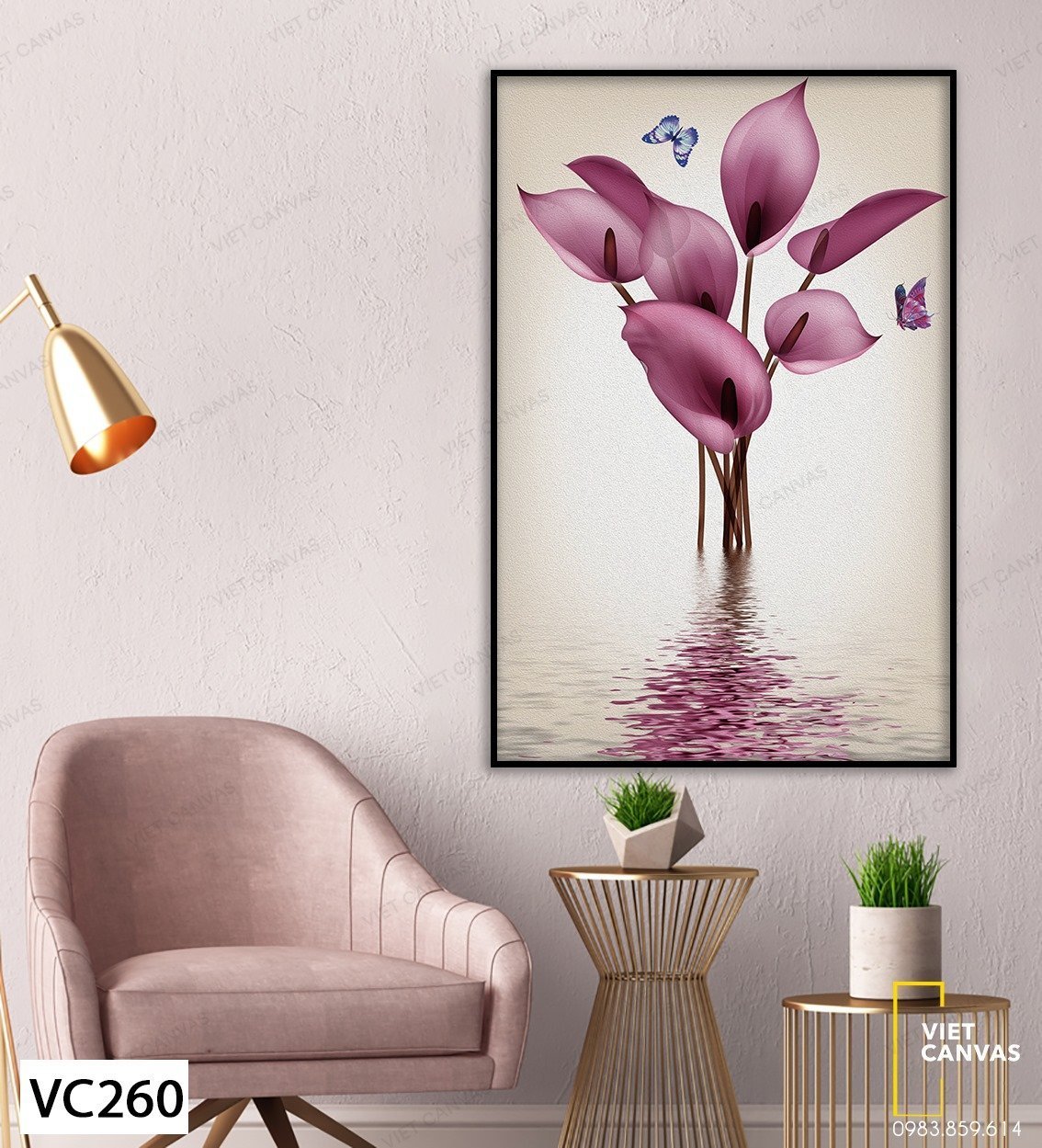 Tranh Đóa Calla Lily Tím Mộng Mơ - VC260