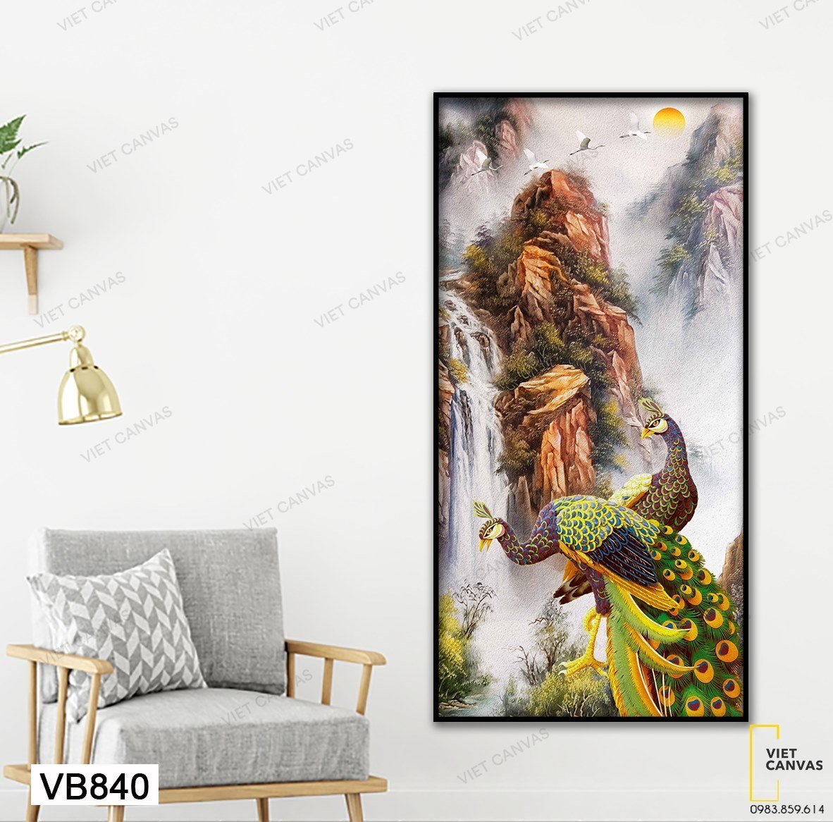 Tranh Đôi Chim Công - VB840