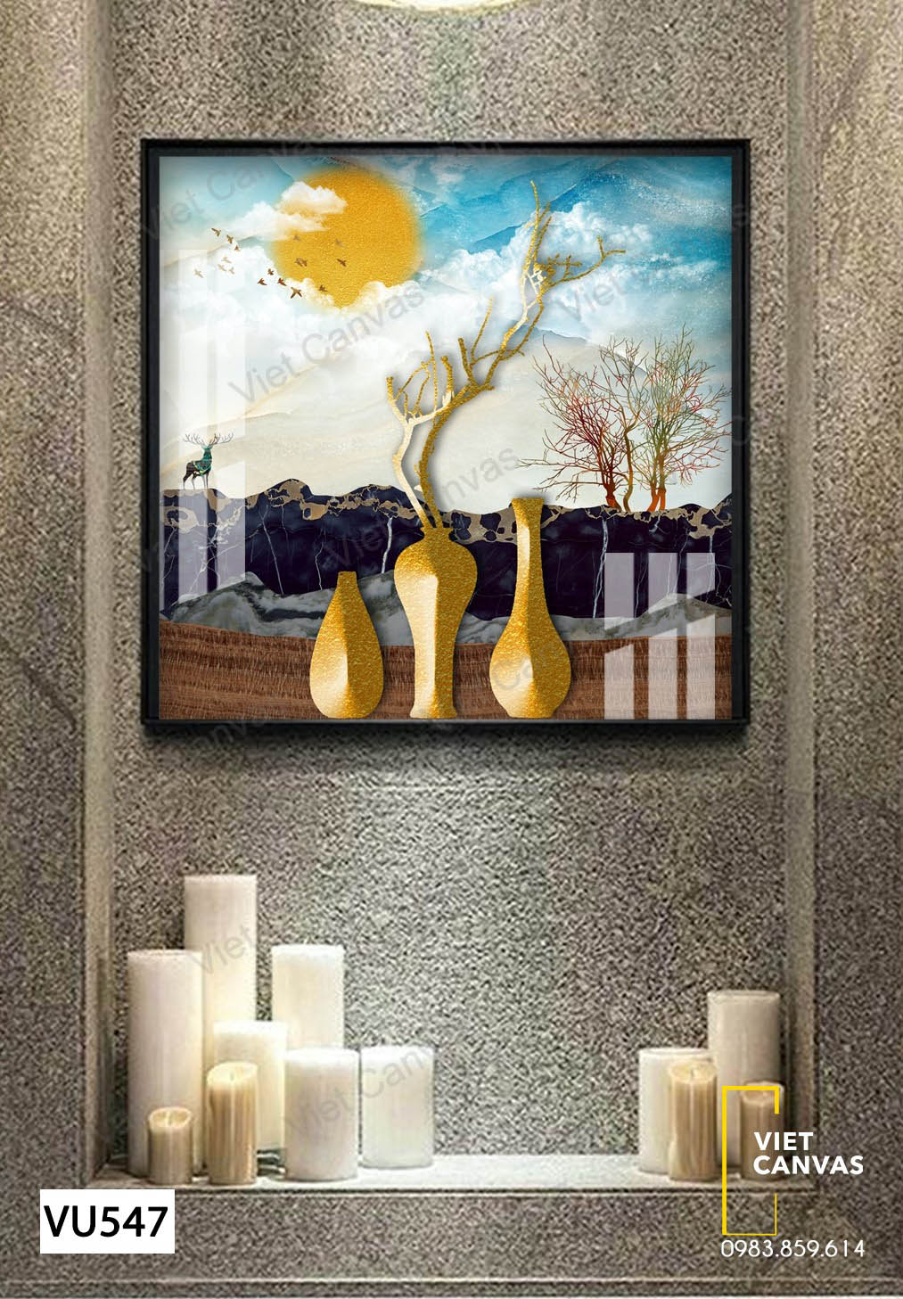 Tranh Bình Hoa Và Bầu Trời - VU547
