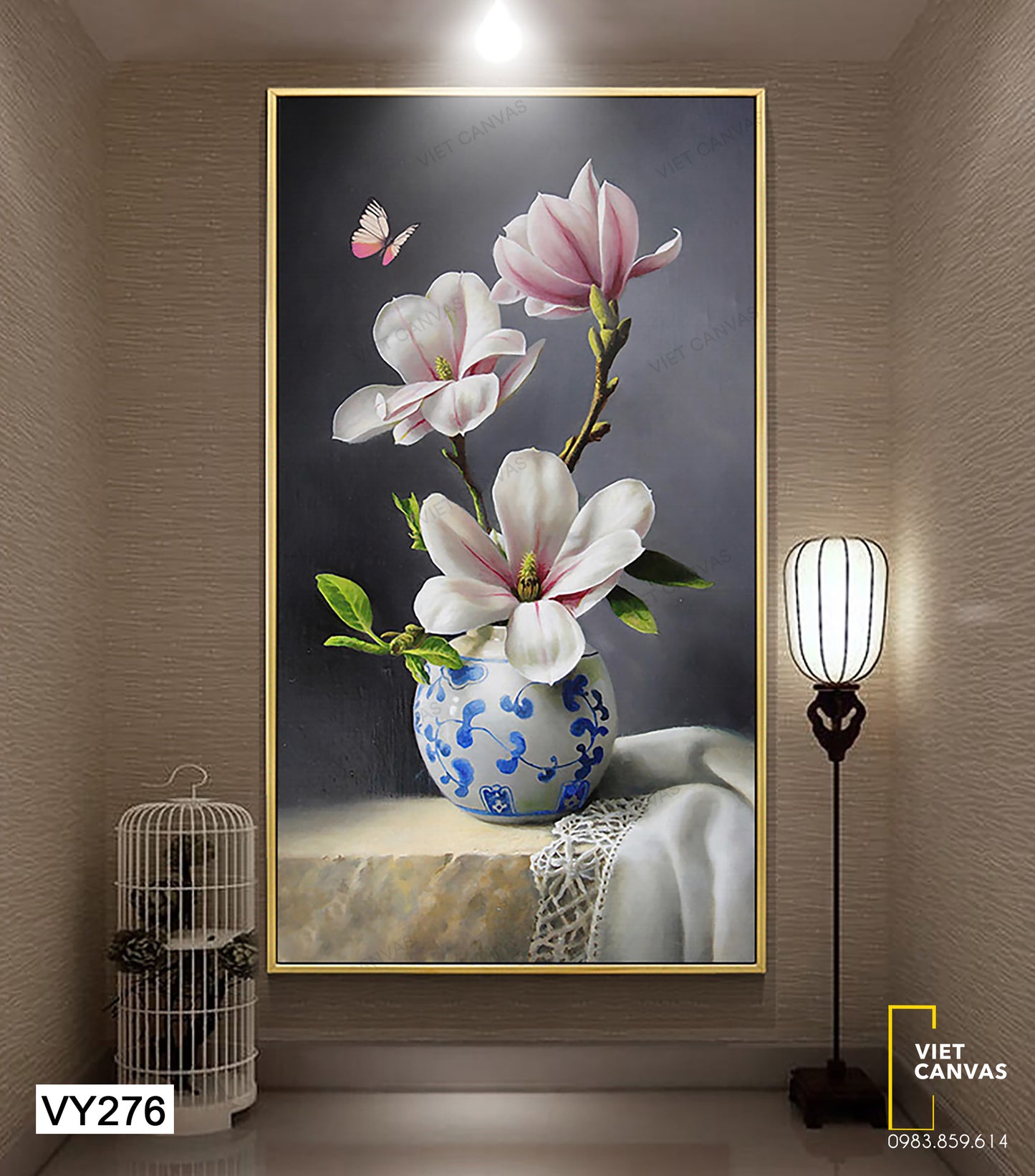 Tranh Bình Hoa Và Cánh Bướm - VY276