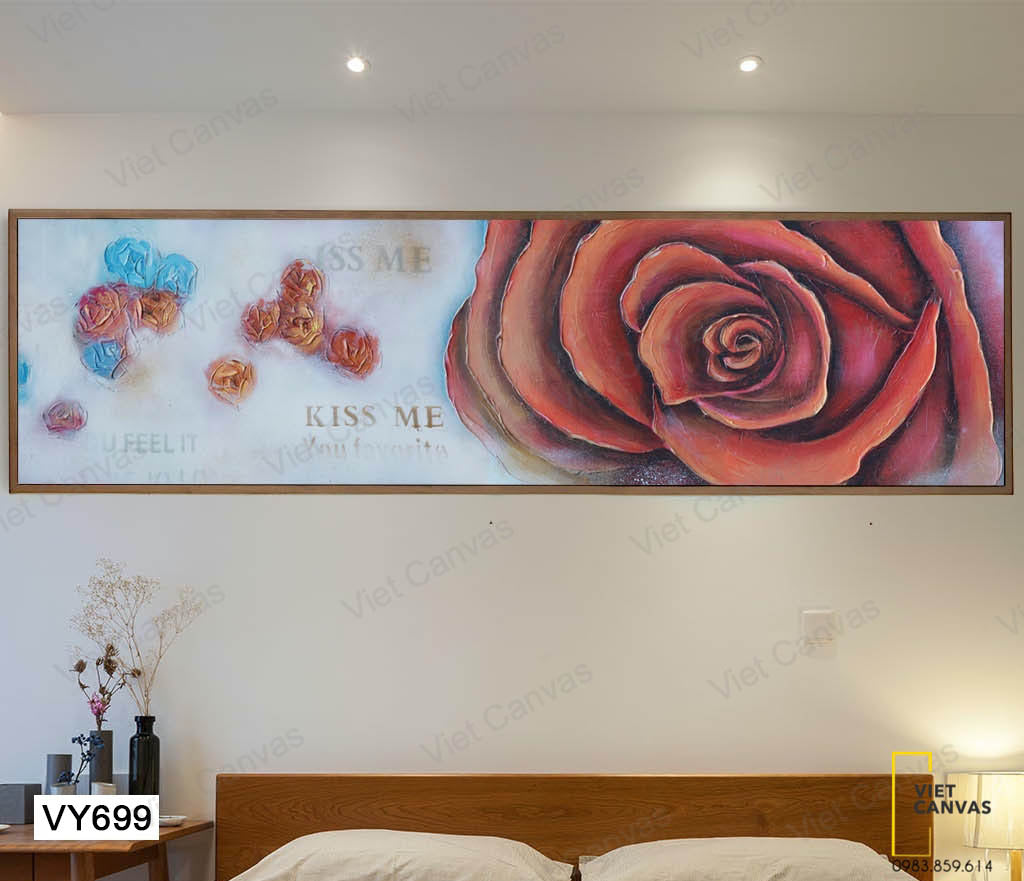 Tranh Bông Hoa Hồng Màu Đỏ - VY699