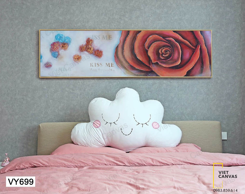 Tranh Bông Hoa Hồng Màu Đỏ - VY699