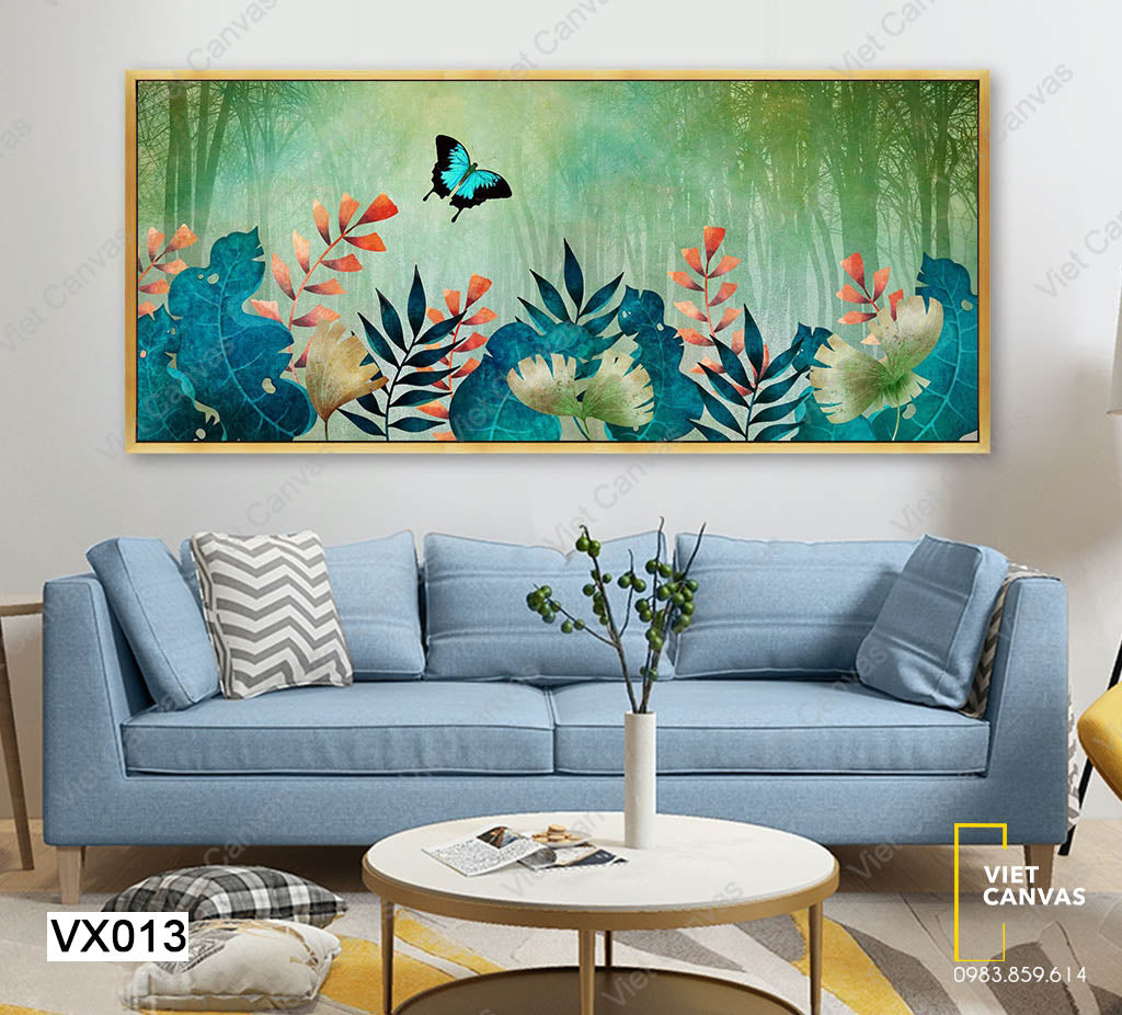 Tranh Bướm Bay Trong Rừng Cây - VX013