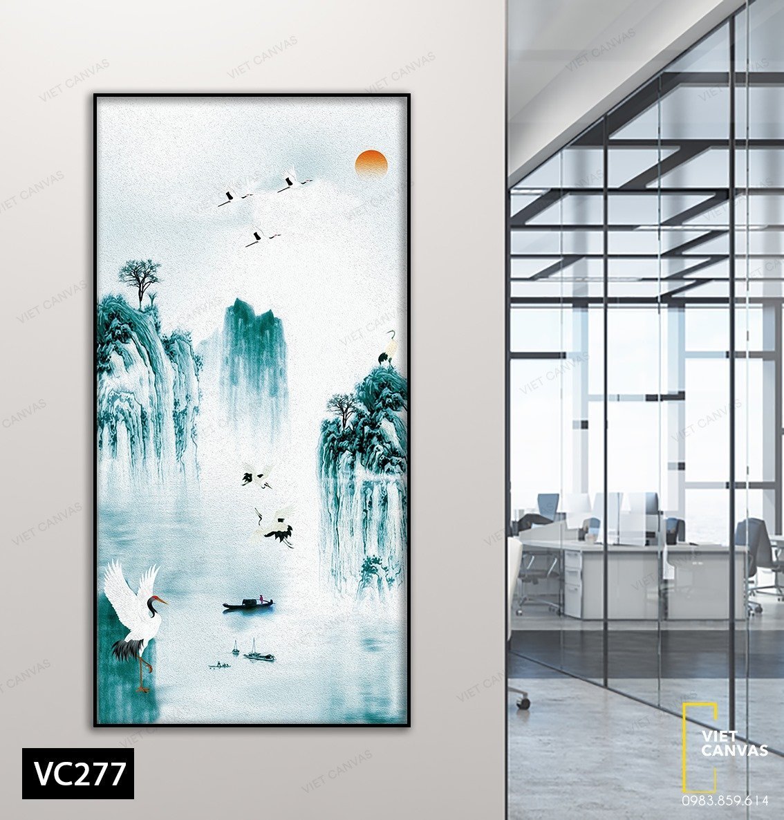 Tranh Dòng Sông Bên Đồi Núi - VC277