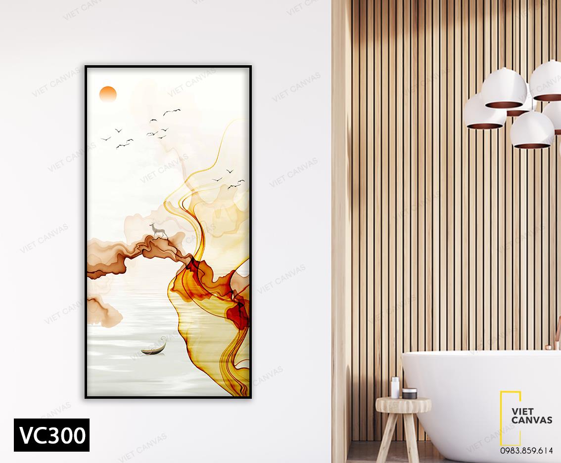 Tranh Người Lái Đò, Hươu Nai Và Đàn Chim - VC300