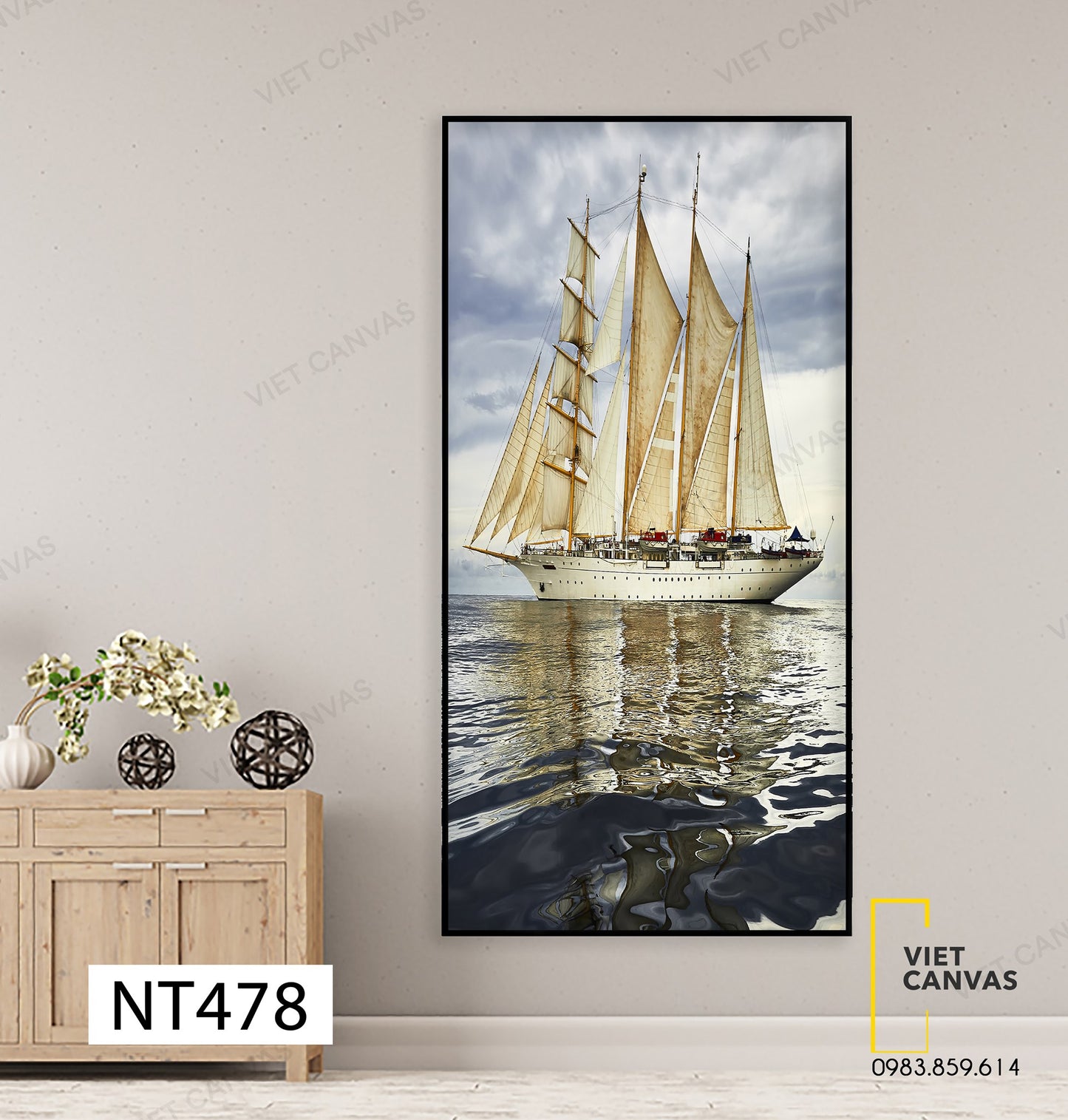 Tranh Chiếc Thuyền Giữa Biển Cả - NT478