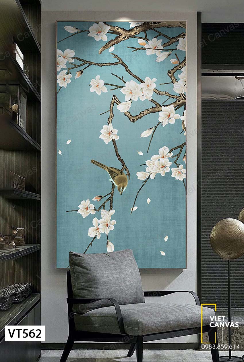 Tranh Chim Đậu Cành Hoa - VT562