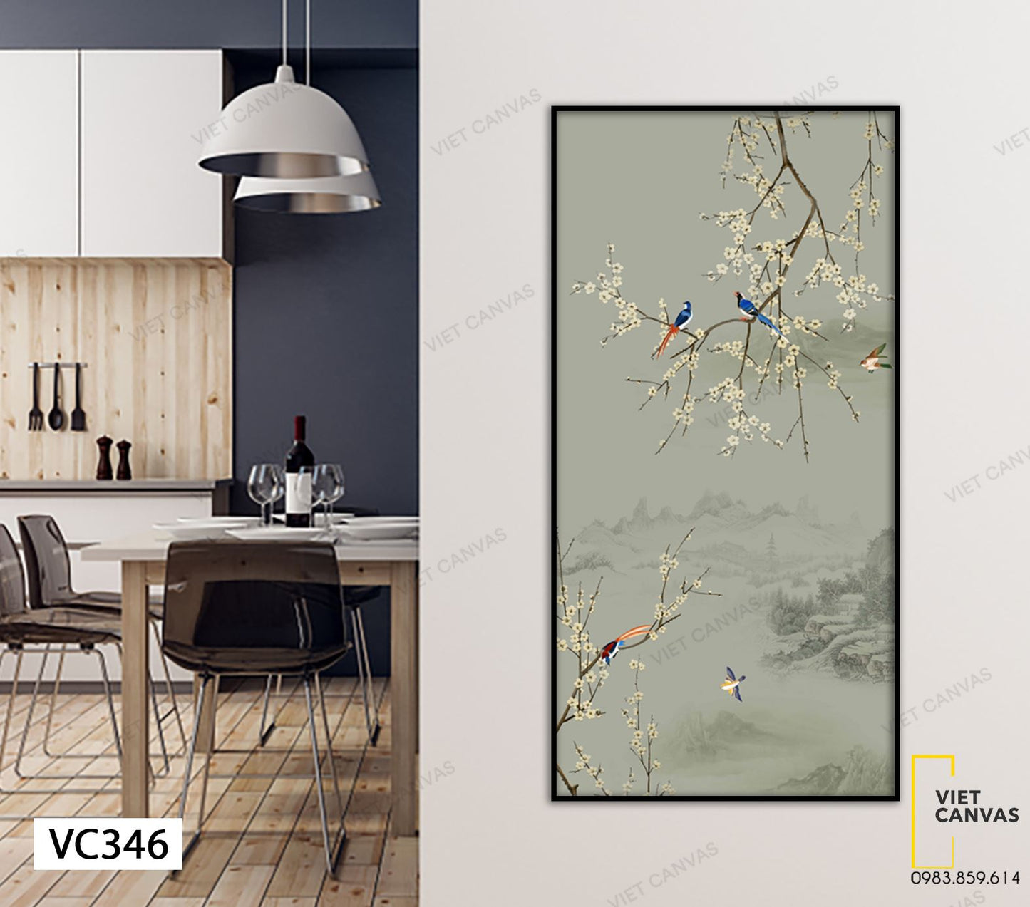 Tranh Oanh Yến Trên Cành Hoa Ban Trắng - VC346