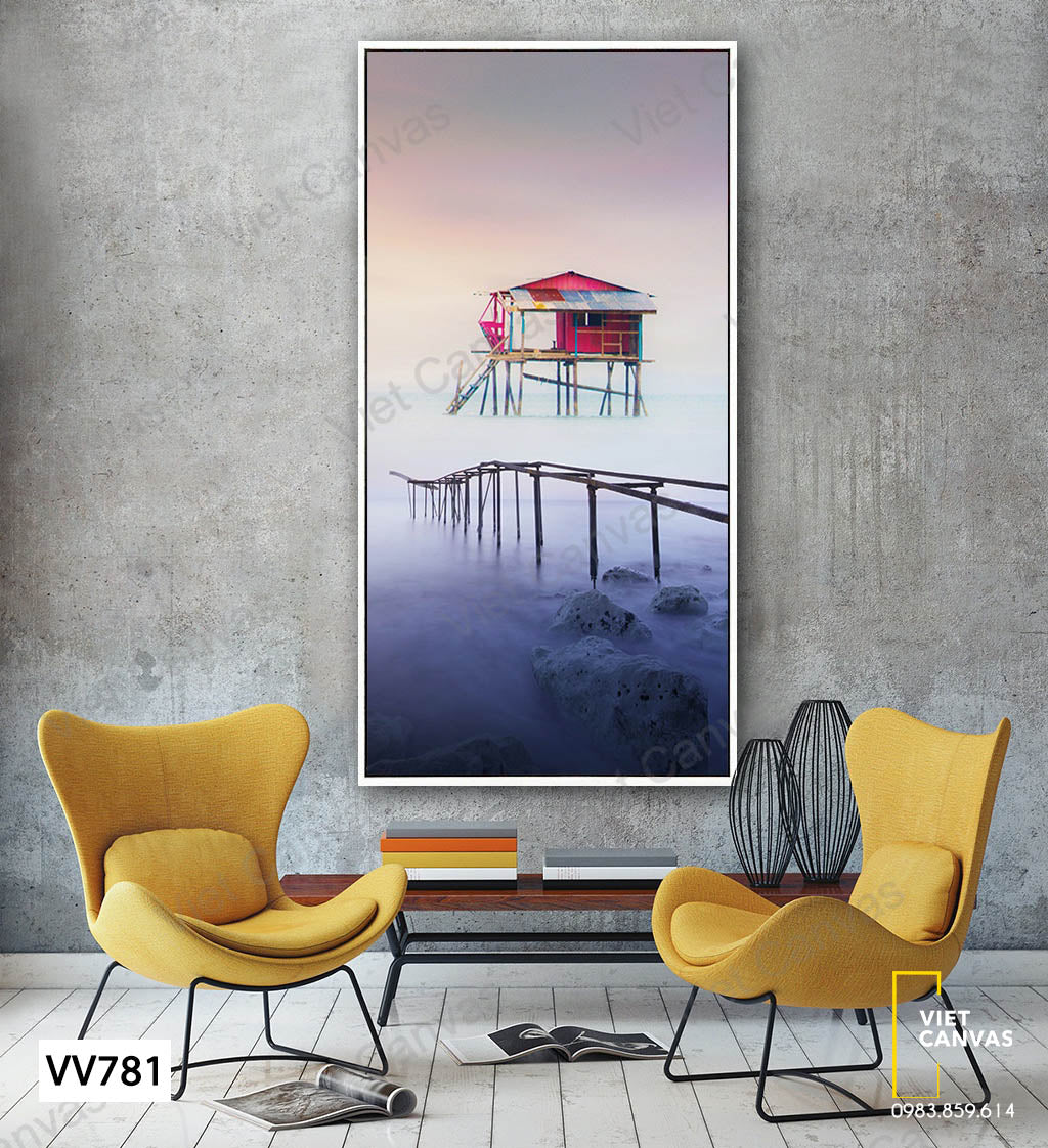 Tranh Ngôi Nhà Và Sông - VV781